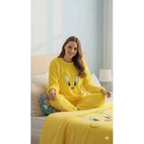 Sude Homewear Sarı Peluş Pijama Takımı - Sarı