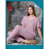 Sude Kadın Bambu Yakası Nakışlı V Yaka Kısa Kol Pijama Takımı P300/523 - 1 Adet Pembe-M