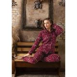Sude Kadın Gömlek Yaka Polar Pijama Takımı M901 - 1 Adet Mürdüm-S