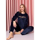 Sude Kadın Kışlık Kadife Pijama Takımı K200/804 - 1 Adet Koyu Lacivert-L