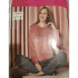 Sude Kadın Kışlık Kadife Pijama Takımı K200/807 - 1 Adet Pudra-L