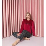 Sude Kadın Kışlık Kadife Pijama Takımı K200/808 - 1 Adet Kırmızı-S