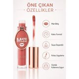 Sudedi Home Mat Likit Ruj Matte Lipgloss Gül Kurusu Nude Suya Dayanıklı Kadifemsi Mat Dudak Ürünü 05 Nude Rose