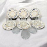 Sudedi Home Mavi Kuş Altın Yaldızlı 6 Kişilik Çay Bardağı Takımı - Renkli - 150 ml
