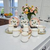 Sudedi Home Sudedi Butterfly Altın Yaldızlı Kahve Fincan Takımı - Renkli - 90 ml