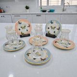 Sudedi Home Sudedi Butterfly Effect Altın Yaldızlı Çay Bardağı Takımı - Renkli - 150 ml