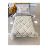 Sudem Home Collection Tek Kişilik Çift Taraflı Lüx Welsoft Elit Yorgan Yumuşak Polar Yorgan ve Yastık Kılıfı Yansıma Krem
