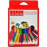 Südor 12'li Plastik Üçgen Mum Boya Çok Renkli Güvenli ve Toksik Olmayan Pigmentler