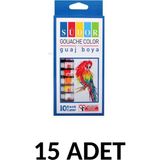 Südor 15 Adet Guaj Boya Tüp 9 ml x 10 Renk