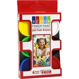 Südor 6'lı Parmak Boyası Seti Renkli Yıkanabilir 30 ml Kaplarda Çocuklar İçin Güvenli
