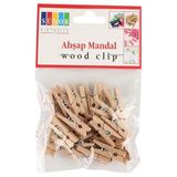 Südor Ahşap Mandal, 24'lü Set, 2,5 cm, Doğal Renk