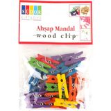 Südor Ahşap Mandal Küçük ( 2,5 cm ) 30'lu Renkli - Karışık Renk