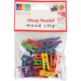 Südor Ahşap Mandal Renkli 3.5 cm Büyük Boy Sanatsal Projeler İçin Uygun