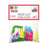 Südor Ahşap Mandal Renkli 3,5cm 20LI - 3 Paket - Karışık