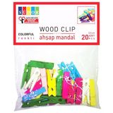 Südor Ahşap Mandal Renkli 3,5Cm 20Li - 3 Paket