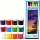 Südor Akrilik Boya 12 Renk 20 ml 1 Paket Akrilik Boya Seti 12'li Ahşap Tuval Taş Ağaç Boyamalar Için Idea Boyama Seti