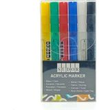 Südor Akrilik Marker Kalem Seti 6lı Ana Renkler 3 mm Uç AK01