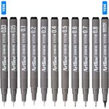 Südor Artline 11'li Tam Set-4 Teknik Çizim Kalemi Suya Dayanıklı İnce Uçlu Kalemler