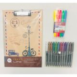 Südor Desenli Sekreterlik - Kalem Tip Fosforlu Kalem Canlı 5 Renk - Permanent Marker Metalik 12 Renk