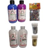 Südor Mona Lisa Slime Slaym Yapma Seti 250ML 4 Adet Mavi ve Mor Renkli Yapıştırıcılar - Set x Set x Karışık-Çok Renkli