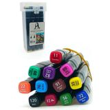 Südor Mona Lisa TouchBlack Çift Uçlu Artist Marker 12 Renk