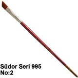 Südor Seri 995 Yan Kesik Yağlı Boya Akrilik Boya Fırçası No 2