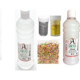 Südor Slime Yapma Seti Şeffaf Renk Südor Hazır Slime Yapma Seti Renk Boya Sim Köpük Slime Paketi - 500 ml - Slime Seti