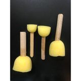 SÜDOR Womb Hobby Sünger Tampon 4'lü Sarı Hobi Fırça Seti Tuval Cam Ahşap Boyama İçin - Standart