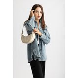 Suede Style 5507 - Boncuk İşlemeli Rahat Şık Kadın Kot Ceket