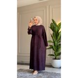 Suede Style 5983 - Şık Rahat Salaş Dora Luca Bel Bağcık Detaylı Viskon Elbise
