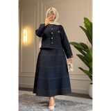 Suede Style 6391 - Rahat Salaş Kabardin Kot Etekli Takım