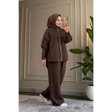 Suede Style 6392 - Şık Rahat Modal Kumaş Kapüşonlu Salaş Kadın Takım