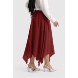 Suede Style 6444 - Rahat Şık Viskon Bel Lastikli Cobe Fırfırlı Mendilli Etek