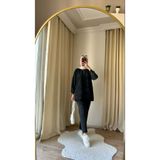 Suede Style 9064 - Şık Rahat 2 Iplik Soft Yıkama Hafif Salaş Kadın Takım