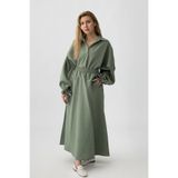 Suede Style 9179 - Salaş Bağlamalı Kol Detaylı Kadın Gömlek Etek Takımı