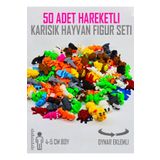 Suelo Butik 50 Adet Eklemleri Hareketli, Organik, Eğitici Minik Hayvan Figür Oyuncak Seti Miniş Bücürler 4-5 Cm