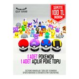 Suelo Butik Kendin Seç! 1 Adet Açılır-Kapanır Poketopu ve 1 Adet Seçtiğin Pokemon Karakter Figür Oyuncakları 5Cm