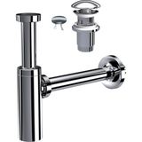 Suera Moon Ayarlanabilir Lavabo Sifonu + Elixir Pop-Up Set (Krom - Taşma Delikli) - Setli