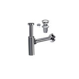 SUERA Moon Ayarlanabilir Lavabo Sifonu + Elixir Pop-Up Set (Krom - Taşma Delikli)