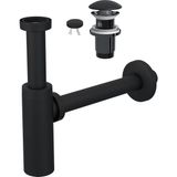 Suera Moon Ayarlanabilir Lavabo Sifonu + Elixir Pop-Up Set (Siyah - Taşma Delikli) - Mat Siyah