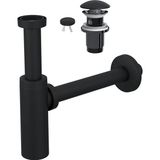 SUERA Moon Ayarlanabilir Lavabo Sifonu + Elixir Pop-Up Set (Siyah - Taşma Delikli)
