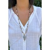 Suerte Accessories Botswana Akik Doğal Taşlı Botswana Akik Doğaltaş Uçlu El İşi Özel Tasarım Kadın Uzun Doğal Taş Kolye