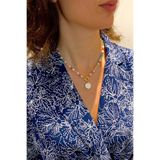 Suerte Accessories El Yapımı Gerçek Barok Inci Uçlu Ametist Yeşim Pembe Kuvars Akik Ay Taşı Doğal Taşlı Minimal Kolye