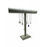 Süet Kaplama Krem Renk Uzun 50/40 Cm Kolye -Tesbih Sergileme Standı