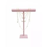 Süet Kaplama Pembe Renk Uzun 50/40 Cm Kolye - Tesbih Sergileme Standi