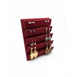Süet Kumaş 20/16 Cm Bordo Renk Ayaklı Küpe Standı