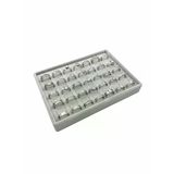 Süet Kumaş Gri Renk 24/17 Cm Batırmalı Yüzük Küpe Tablası