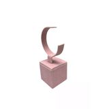 Süet Kumaş Pembe Renk 13 Cm Kelepçe Saat Sergileme Standı