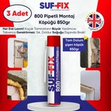 Suf-Fix 800 Pipetli Montaj Köpüğü 750ML 3 Adet – Boşluk Dolgu ve Yalıtım Köpüğü