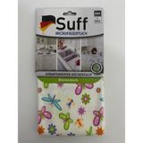 Suff Çiçek Sepeti/blumenkorb-Kelebek Desenli Mikrofiber Bez - Beyaz